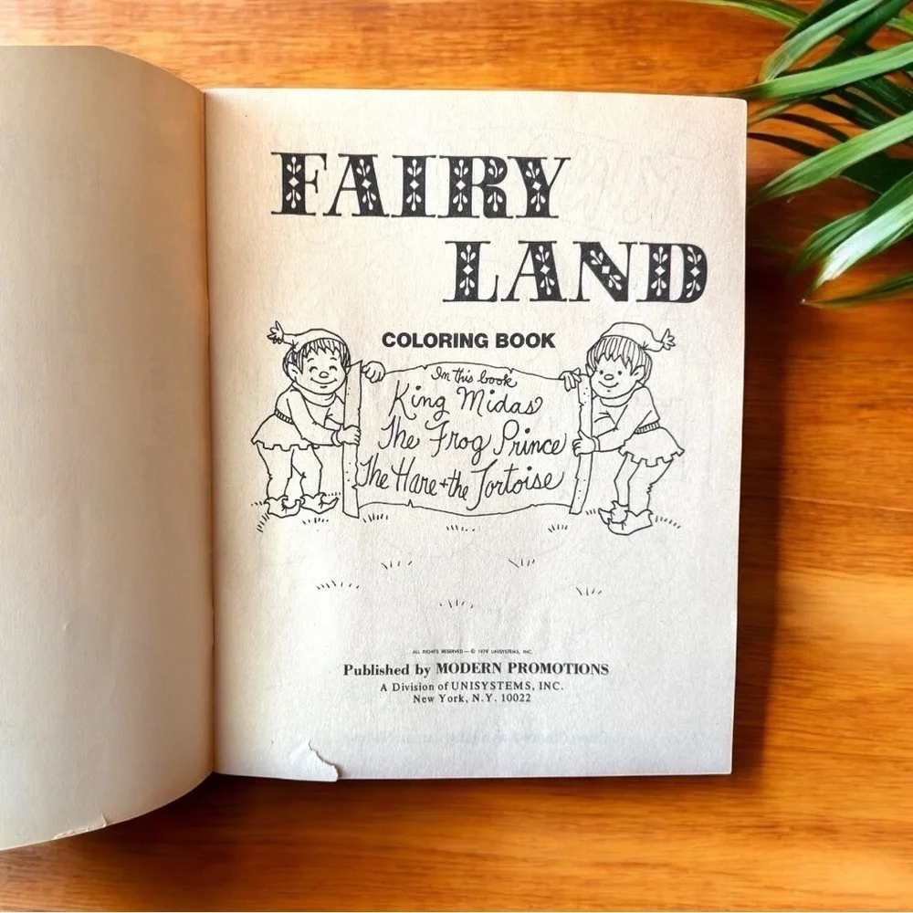 VINTAGE 1967 FAIRY LAND Coloring Book - MODERN PROMOTIONS - Unused Pages